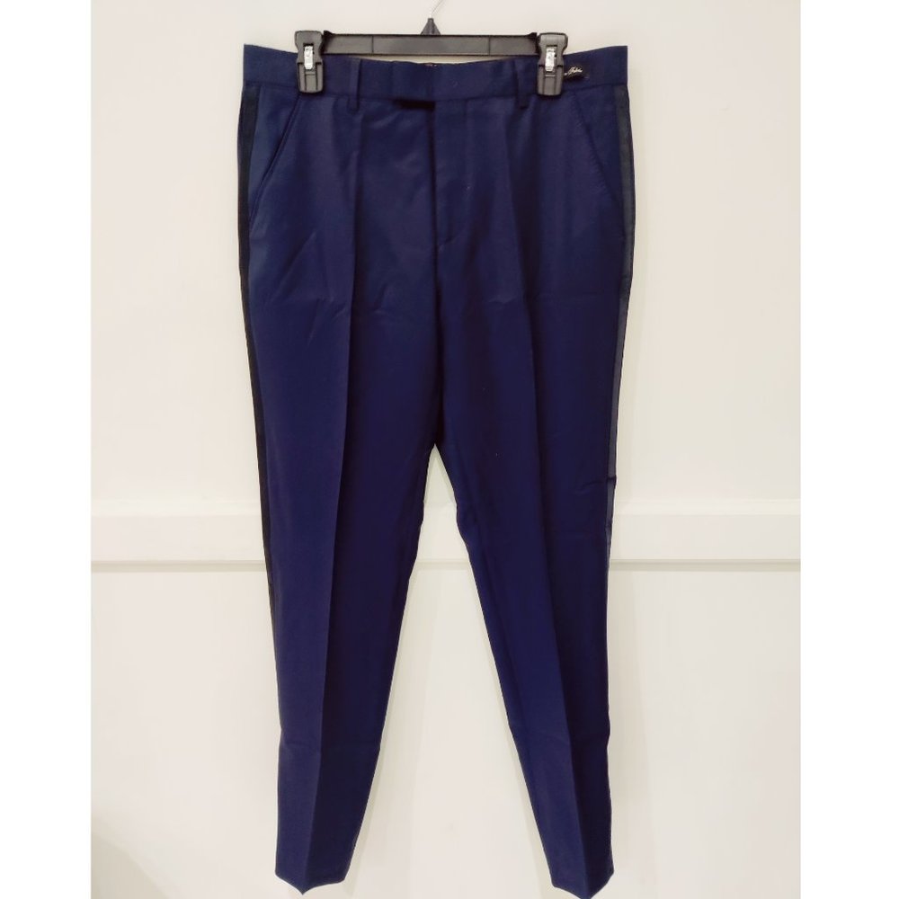 NWT Ted Baker ANTONT Pashion Dinner Trousers Dark Blue Size 34W 34L $259 JK233